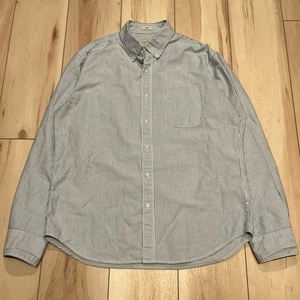 J.Crew White/Blue Oversized Oxford Cloth Button Down Sz L - Picture 1 of 8