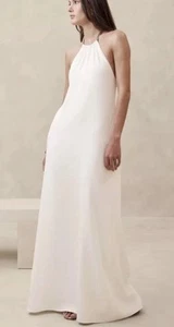 Banana Republic CREPE HALTER Wedding GOWN Maxi DRESS ivory #447046 NEW Sz 20 - Picture 1 of 3