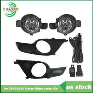 Bumper Fog Light Lamp W/Bulbs+Wiring Fit For 2013-2015 Nissan Altima Sedan 4Dr - Picture 1 of 7
