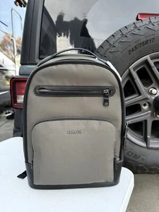 Neu mit Etikett Coach Herren-Rucksack metallisch/olivbraun Ethan Canvas & Kalbsleder CO992 - Bild 1 von 7