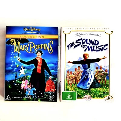 Mary Poppins + El Sonido de la Música DVD Clásicos para Niños Set de Regalo, Julie Andrews R4  Foto 1 de 4