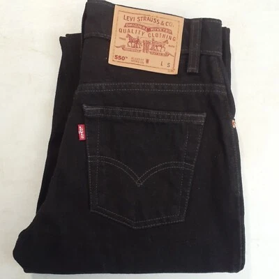 Vintage 90s Levis 550 Relaxed Tapered 12in High Rise Black Size 5 jr S 27x28 - Image 1 of 4