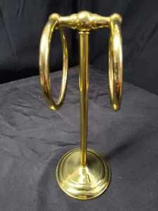 Countertop Bathroom Towel Ring Stand in Gold Color Tone 12" Tall - Picture 1 of 10
