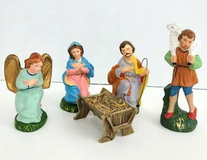 Japan Krippe Set 5-teilig hell pastell bemalt Josef Maria Engel Hirte KEIN Jesus - Bild 1 von 12