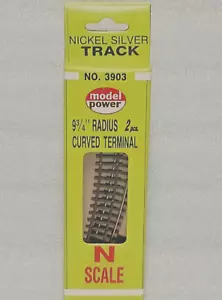 9 AND 3/4" RADIUS CURVED TERMINAL TRACK N SCALE NEW 2 IN BOX #3903 MODEL POWER - Picture 1 of 12