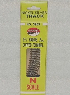9 AND 3/4" RADIUS CURVED TERMINAL TRACK N SCALE NEW 2 IN BOX #3903 MODEL POWER - Image 1 of 4