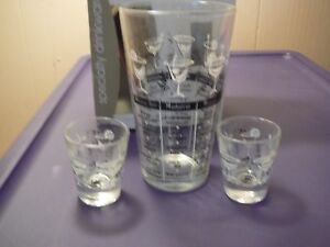 Vintage Bar Set Specialty Drinkware Mixing Glass +2 Jigger Glasses New in Box