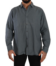 R3D WOOD Shirt Gray Cotton Long Sleeves Collared Dress Men Formal s. L