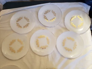 Federal milk glass meadow gold 10" plates set of 6 - Picture 1 of 5