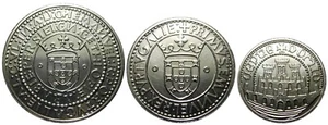 Portugal, 3 Silbermünzen 1983 XVII Kunstausstellung 1000, 750 & 500 Escudos UNC - Bild 1 von 2