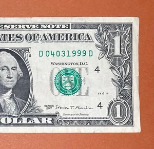 April 3, 1999 ; 4 March 1999 (D 04031999 D) Birthday Note $1 One Dollar Bill - Picture 1 of 3