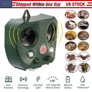 Outdoor Solar Ultrasonic Power Pest Animal Repeller Repellent Garden Cat Dog Fox - Picture 1 of 12