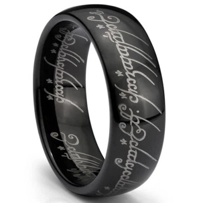 Anillos de tungsteno para hombre Anillos Señor de los Celtas Anillo negro Anillo único Anillos para hombre Foto 1 de 4