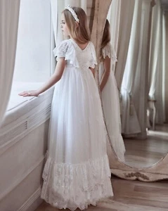 Flower Girl Princess Wedding Birthday First Communion Formal Dress, size 7Y - Picture 1 of 4