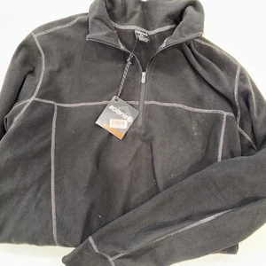 Solaris Men's quarter zip athletic long sleeve black Fleece shirt size X large - Picture 1 of 6