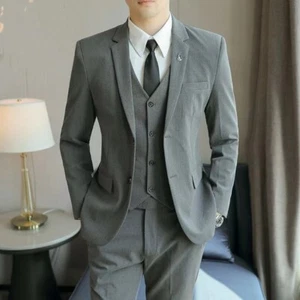 Quality 3 Pieces suit set men's business professional dress Wedding Work & Party - Picture 1 of 17