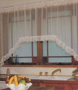 White Kitchen Lace Curtain Jardiniere Cafe 225x137cm Shabby Chic Loretta 137drop - Picture 1 of 1