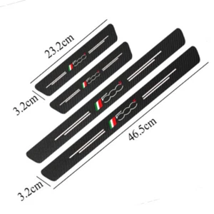 Set 4x decorazione battitacco adesivi portiere effetto CARBON pr Fiat 500X 500 X - Foto 1 di 2