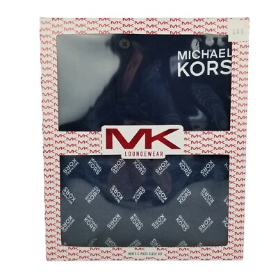 ¡NUEVO! JUEGO DE DORMIR 2 piezas Michael Kors LOUNGEWEAR para hombre talla L azul índigo sellado Foto 1 de 4
