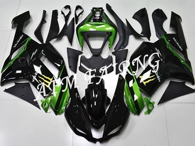 Black Green ABS Injection Mold Bodywork Fairing Kit for Ninja ZX-6R 2007 2008 - Image 1 of 4