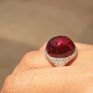 Lab-Created Ruby Ring For Her 925 Sterling Silver Evening Party New Jewelry - Picture 1 of 1