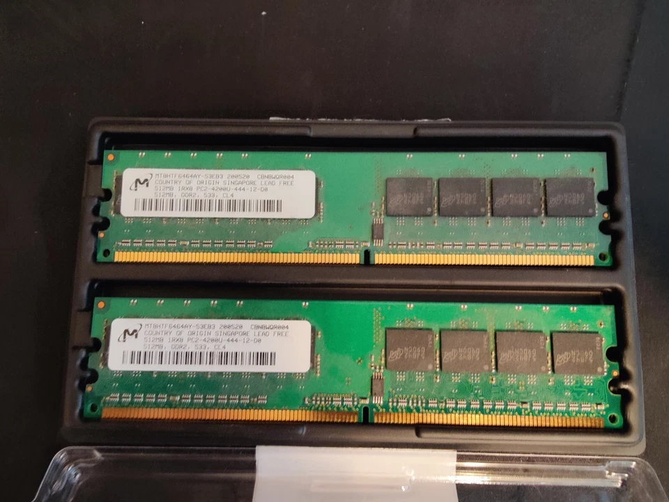 Micron 2x512mb DDR2 mt8htf6464ay - Image 1 of 1