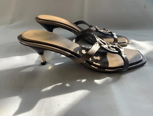 Tory Burch Miller Bombé Low Heel Sandal Toasted Sesame Women’s 6.5 New $298 - Picture 1 of 3