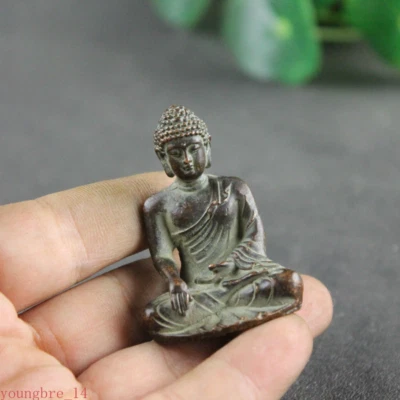 Adornos de Buda de cobre trompeta Shakyamuni latón coche estatuas bronce Buda Foto 1 de 4