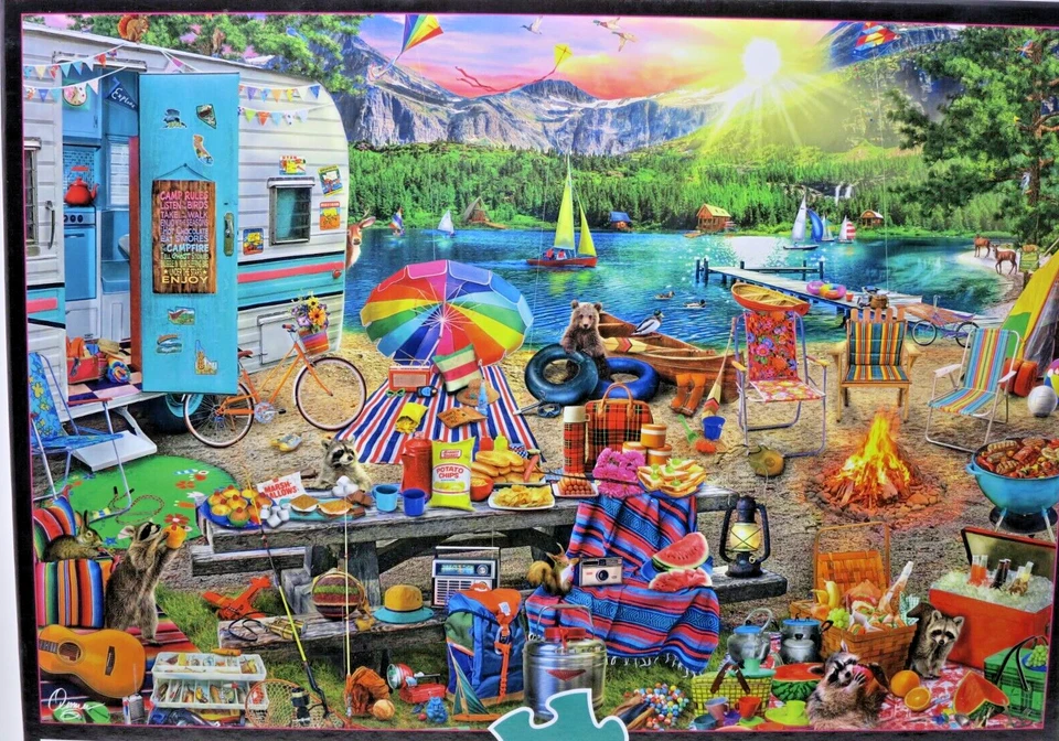 Buffalo Games Family Campsite 2000 PC Jigsaw Puzzle 2019 Aimee Stewart Camp Lake