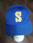 Vintage 80s 90s Seattle Mariners Pro Model Blue Annco Snapback Hat MLB