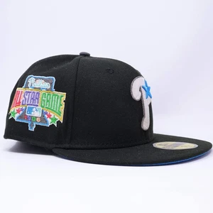 NWT 5/8 Black Philadelphia Phillies 1996 All-Star Game 59fifty New Era Fitted Ha - Picture 1 of 6