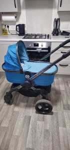 ICANDY PEACH BLOSSOM DOUBLE TWIN PRAM WITH CARRYCOTS BLUE - Picture 1 of 10