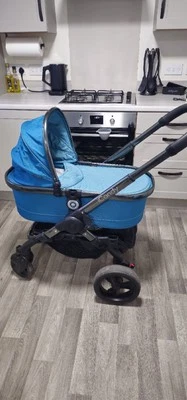 ICANDY PEACH BLOSSOM DOUBLE TWIN PRAM WITH CARRYCOTS BLUE - Image 1 of 4