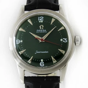 Vintage Omega Seamaster Bumper Green Dial Men 34mm Steel Watch  2577-6 C .1952 - Picture 1 of 18