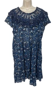 Anthropologie Othilia Dessa Rüschen Baumwolle Blumen Kleid Gr. 1X - Bild 1 von 13