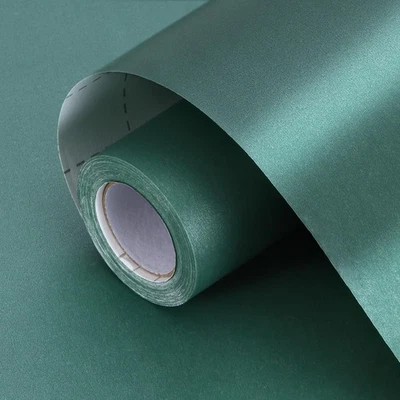 Dark Green Christmas Wrapping Paper, 17inch x 33ft Solid Color Pearly Lustre ... - Image 1 of 4