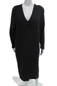 Bettina Riedel Damen Langarm Rundhals Button Down Midikleid Schwarz Größe - Bild 1 von 4