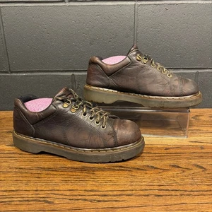 Vintage 90s Y2K Dr Martens 10938 Brown Leather Chunky Oxford Shoe Low Boot Sz 10 - Picture 1 of 7
