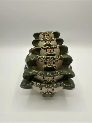 TEMP-TATIONS OLD WORLD Green PIG Measuring Cup Set 6 PIECE Nesting SET - Image 1 of 4