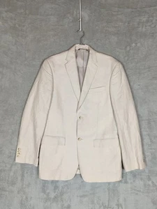 Perry Ellis Men's size 40 Reg Linen Cotton Blend Blazer Natural Color NWT - Picture 1 of 15