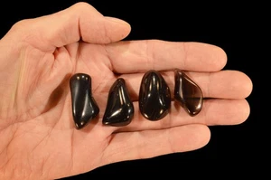 APACHE TEAR poliert 1 1/4" 4 Stück Trommelstein Mineral Chakra Heilkristall - Bild 1 von 1