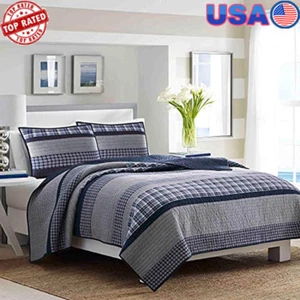 100 Cotton Reversible King Quilt Cozy Bedding Home Decor Machine Washable New - Picture 1 of 7