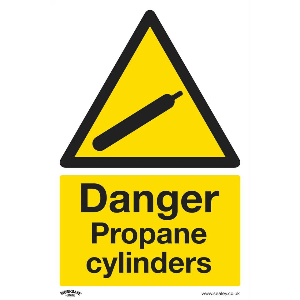 Worksafe Warning Safety Sign - Danger Propane Cylinders - Self-Adhesive Vinyl - Image 1 of 1