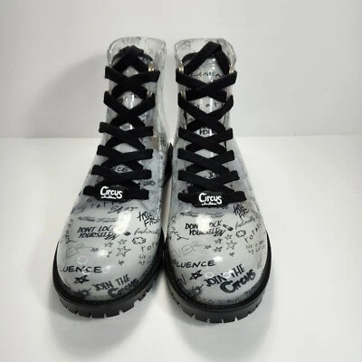 Botas de Combate Circus By Sam Edelman Cascada Transparente Graffiti Lluvia Para Mujer Talla 10 Foto 1 de 4