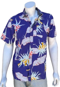 Vans Off the Wall Classic Fit Size Medium Mens Purple Beach Short Sleeve Shirt - Picture 1 of 8