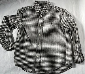 RALPH LAUREN Boys Button SHIRT Long Sleeve BLACK White CHECK Size 6 - Picture 1 of 5