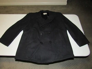 L.L. Bean Sterlingwear Of Boston Men's Navy Blue Button Up Wool Coat Size 2XL - Picture 1 of 6