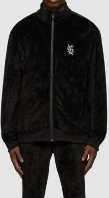 $253 Abrigo Chaqueta de Pista Ksubi Para Hombre Negro Antídoto Elastizado Terciopelo Talla M Foto 1 de 4