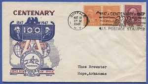 US 1947 100th Aniversary 1847-1947 cover - Fleetwood / Knapp Cachet, 1/2c Prexy - Picture 1 of 1