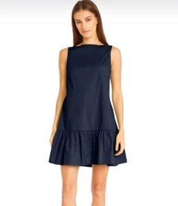 Donna Morgan Blue High Neck Swing Body Ruffle Summer Dresses for Women SZ 4 - Picture 1 of 1